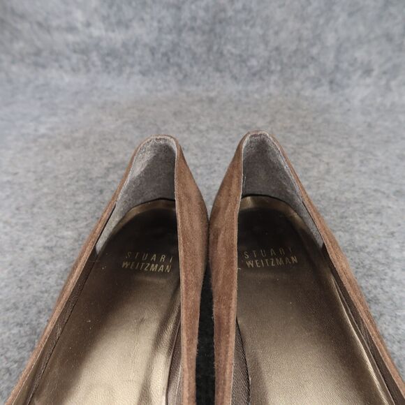 Stuart Weitzman Shoes Womens 6.5 Loafer Flats Slip On Cap Toe Suede Snake Career - Picture 15 of 16